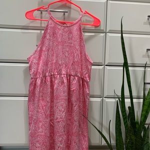 Lauren James pink paisley halter dress